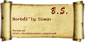 Borbély Simon névjegykártya