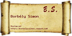 Borbély Simon névjegykártya