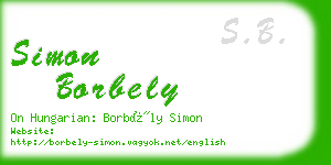 simon borbely business card